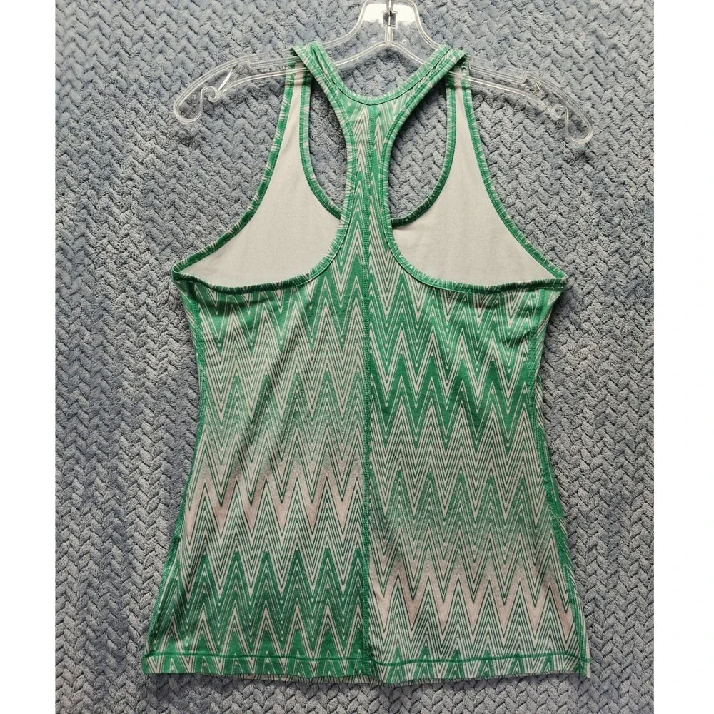 Nike Dri-FIT Racerback Tank Top Green White Zigzag Chevron 526404-342 Mens M